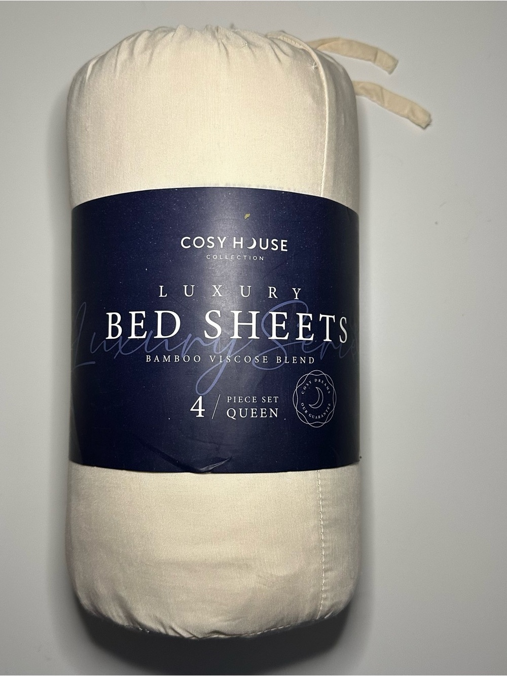 Cosy House Luxury Queen Bed Sheets - Cream